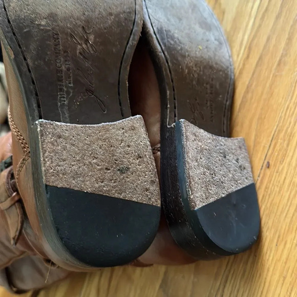 Frye sz 7 Phillip Riding boots cognac leather side zip great pre owned condition - Picture 8 of 10